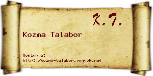Kozma Talabor névjegykártya