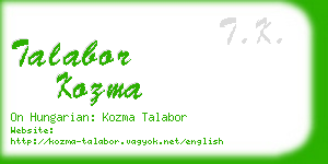 talabor kozma business card